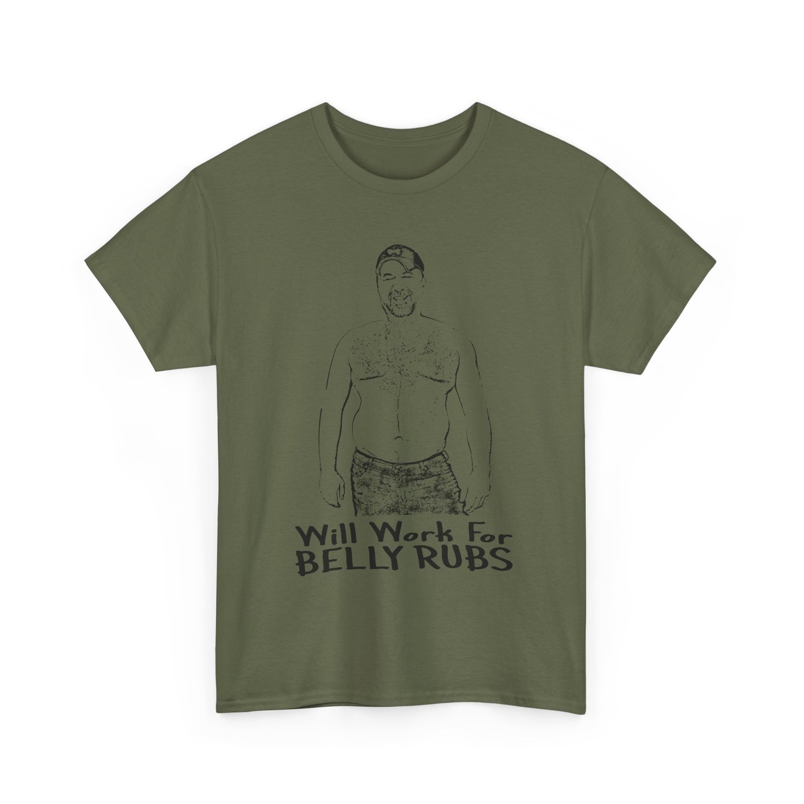 Will Work For BELLY RUBS - Graphic Tee - Image 2
